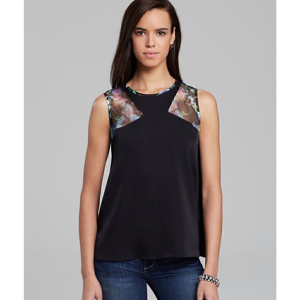 Milly 4 floral Mesh Sleeveless Blouse